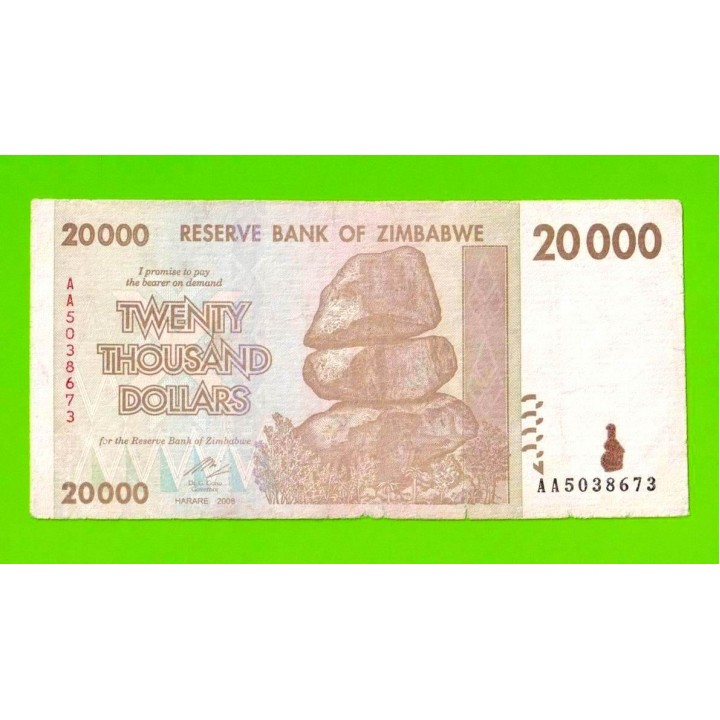 Зимбабве - 20000 долларов - 2008 (AA)