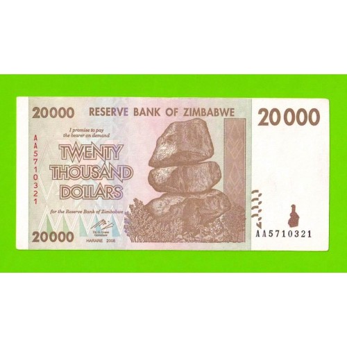 Зимбабве - 20000 долларов - 2008 (AA)