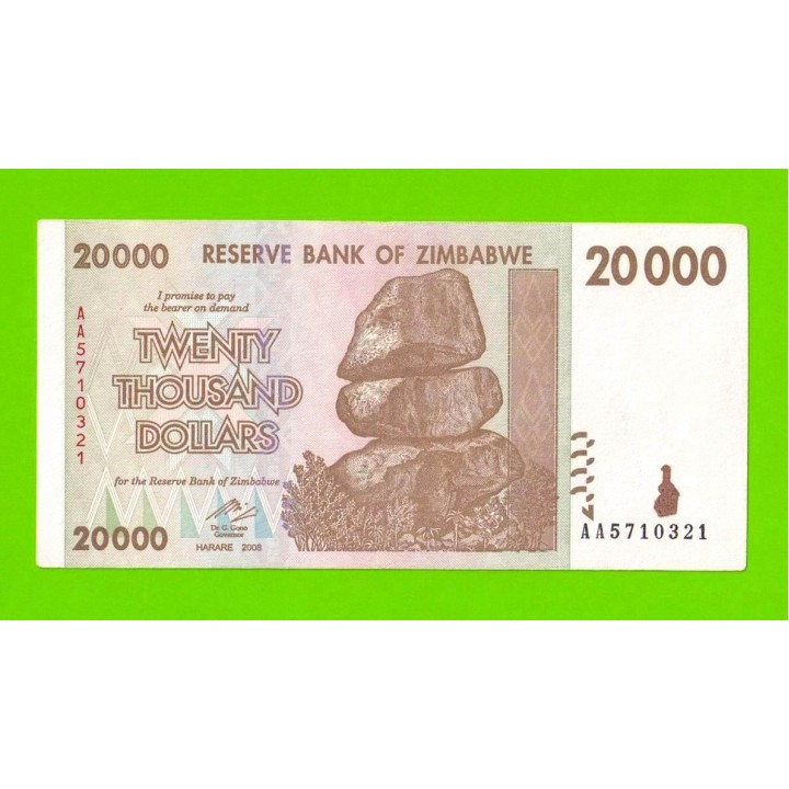 Зимбабве - 20000 долларов - 2008 (AA)