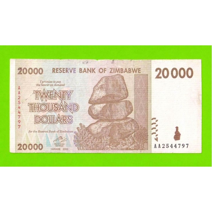 Зимбабве - 20000 долларов - 2008 (AA)