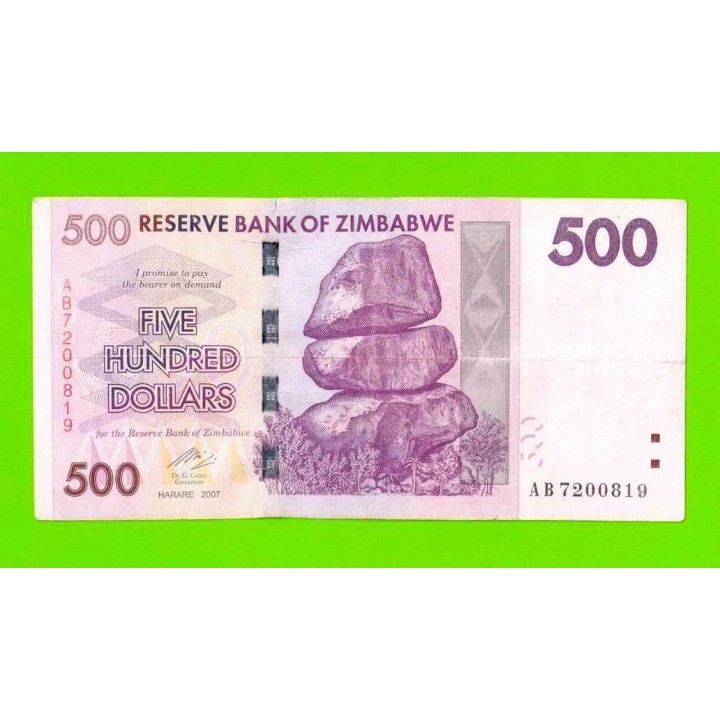Зимбабве - 500 долларов - 2007 (AB)