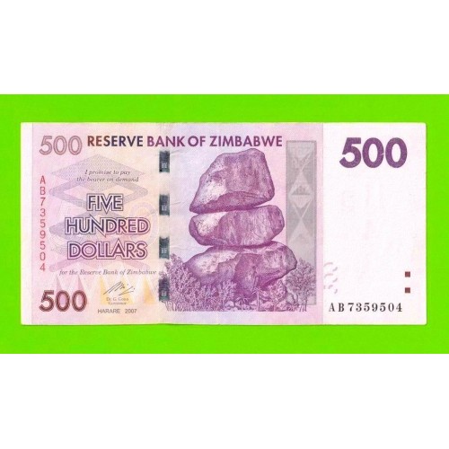 Зимбабве - 500 долларов - 2007 (AB)