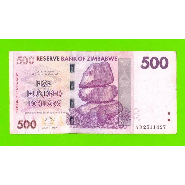 Зимбабве - 500 долларов - 2007 (AB)
