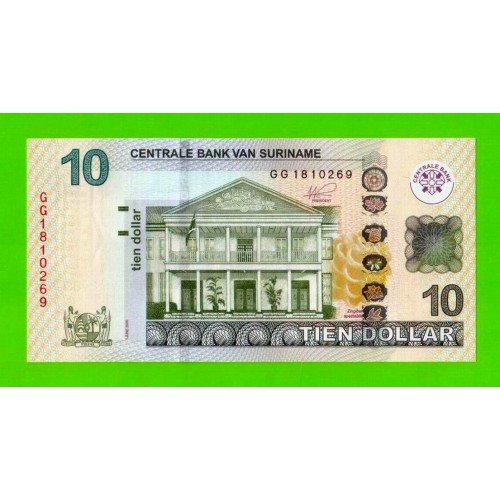 Суринам - 10 долларов - 2020 - UNC!!!
