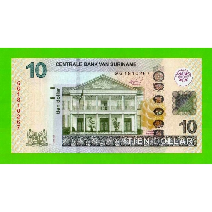 Суринам - 10 долларов - 2020 - UNC!!!