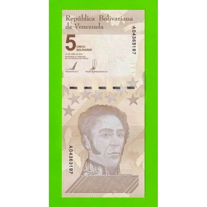 Венесуэла - 5 боливаров - 2021 (A) - UNC!!!