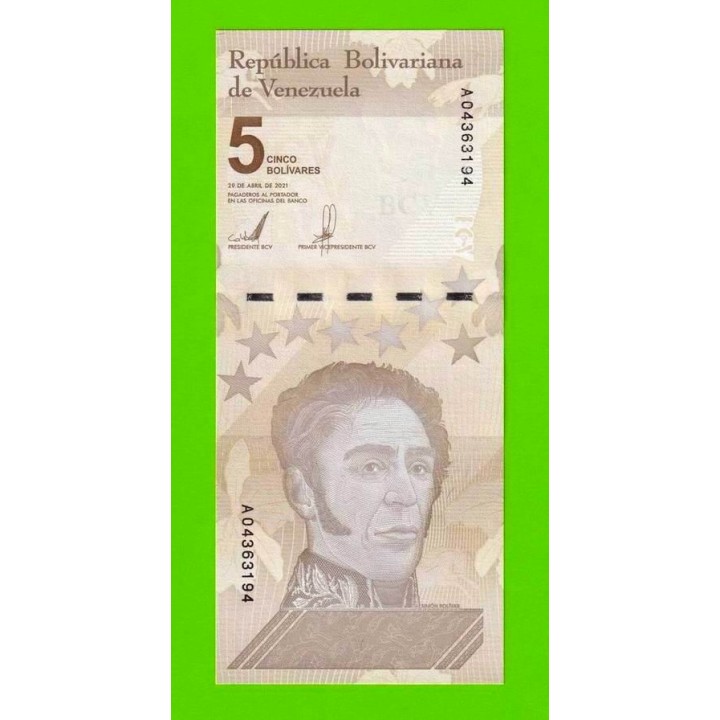 Венесуэла - 5 боливаров - 2021 (A) - UNC!!!