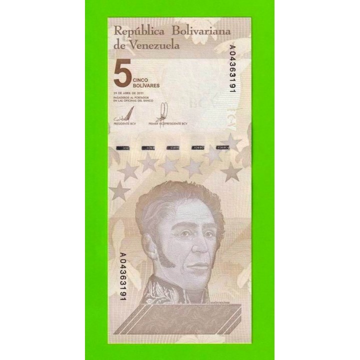 Венесуэла - 5 боливаров - 2021 (A) - UNC!!!