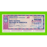 Аргентина - 2500 аустралей - 1989 - aUNC!!!