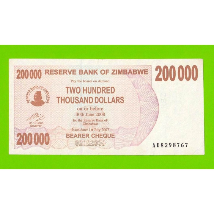 Зимбабве - 200000 долларов - 2007 (AU)