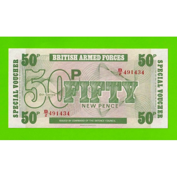 Великобритания, Англия, Британская Армия (ваучер) - 50 пенсов - 1972 - UNC!!!