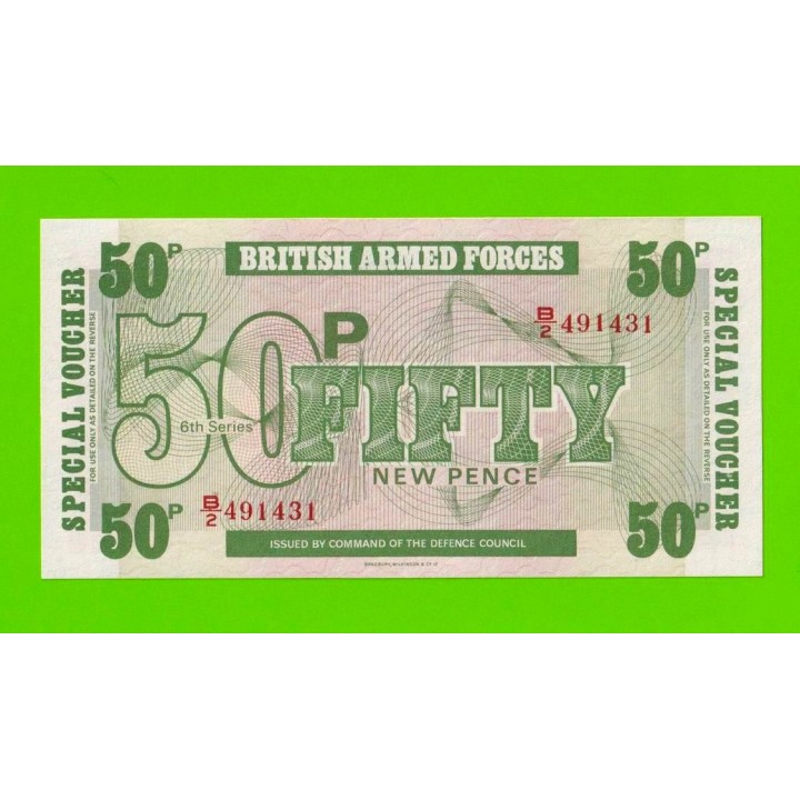 Великобритания, Англия, Британская Армия (ваучер) - 50 пенсов - 1972 - UNC!!!