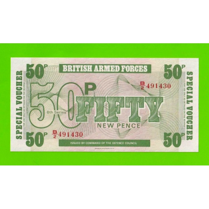 Великобритания, Англия, Британская Армия (ваучер) - 50 пенсов - 1972 - UNC!!!