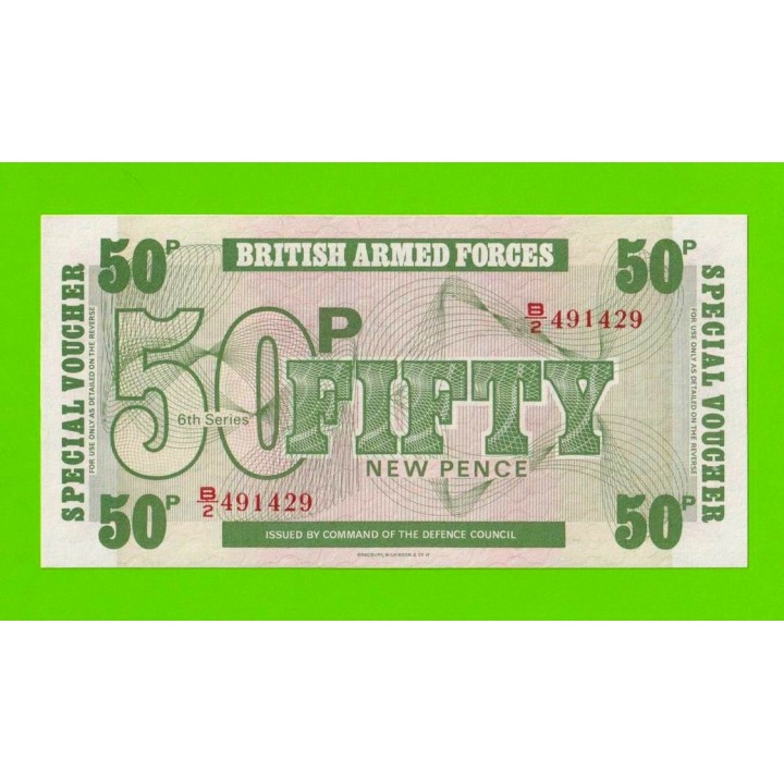 Великобритания, Англия, Британская Армия (ваучер) - 50 пенсов - 1972 - UNC!!!