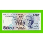 Бразилия - 5000 крузейро - 1990 (1992) - aUNC!!!