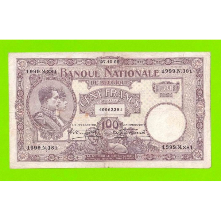 Бельгия - 100 франков - 1926