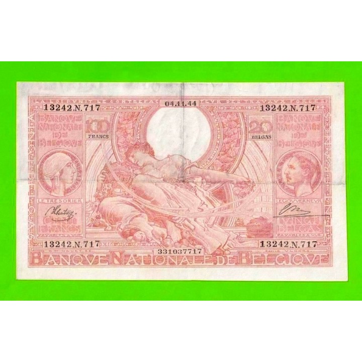 Бельгия - 100 франков / 20 белгас - 1944