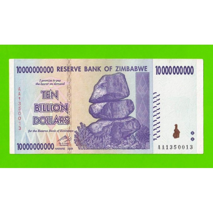 Зимбабве - 10000000000 / 10 миллиардов долларов - 2008 (AA)