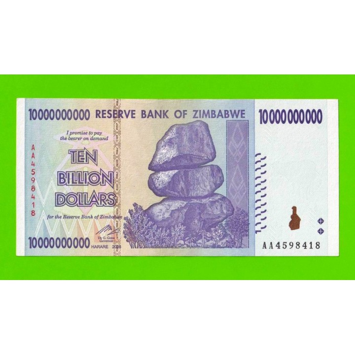 Зимбабве - 10000000000 / 10 миллиардов долларов - 2008 (AA)