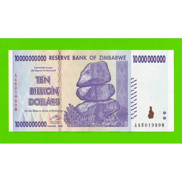 Зимбабве - 10000000000 / 10 миллиардов долларов - 2008 (AA)