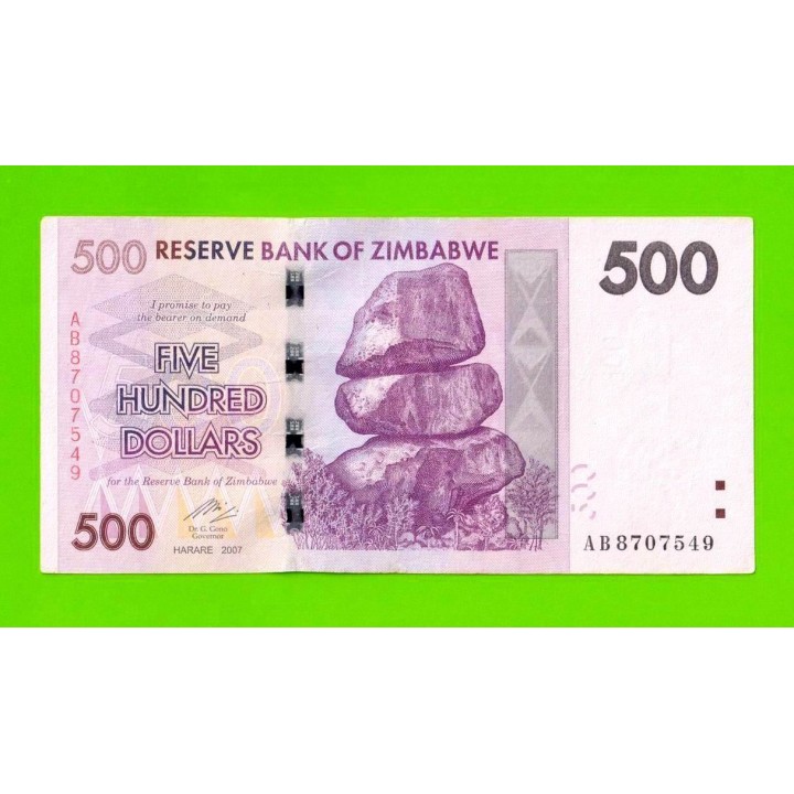 Зимбабве - 500 долларов - 2007 (AB)