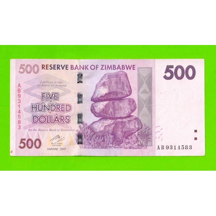 Зимбабве - 500 долларов - 2007 (AB)