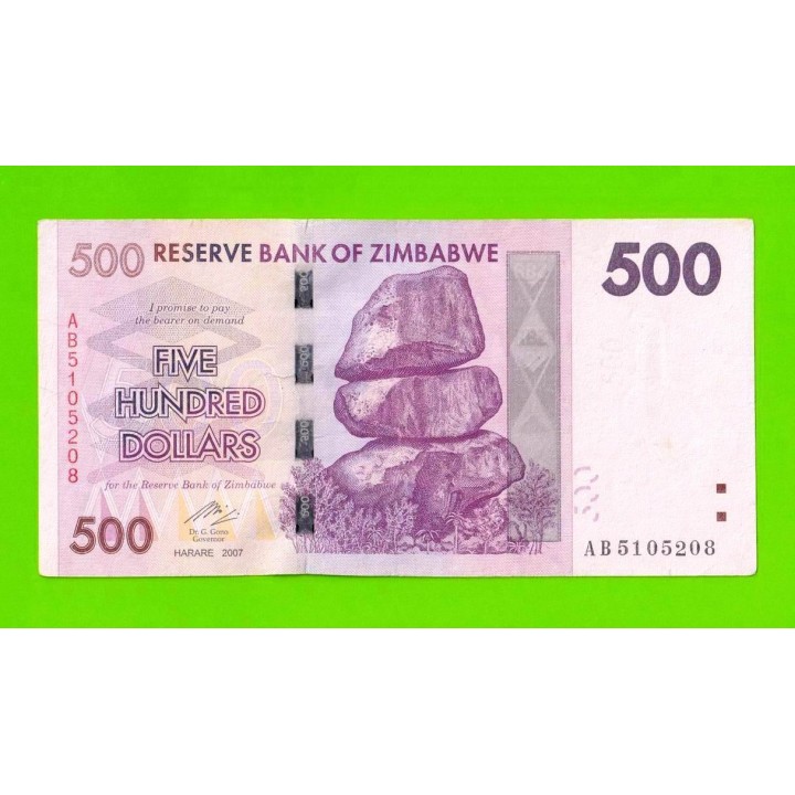 Зимбабве - 500 долларов - 2007 (AB)