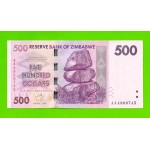 Зимбабве - 500 долларов - 2007 (AA)