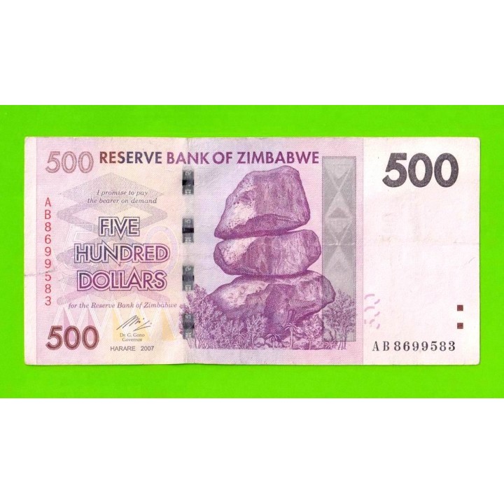 Зимбабве - 500 долларов - 2007 (AB)