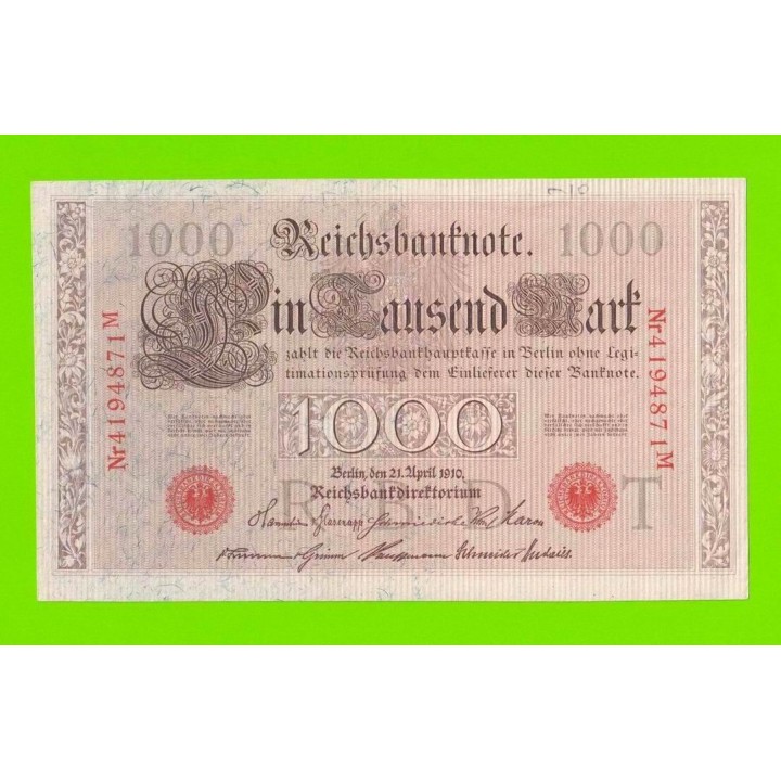 Германия - 1000 марок - 1910 - aUNC-!!!