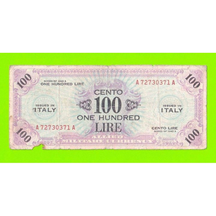 Италия - 100 лир - 1943 - Союзное военное правительство