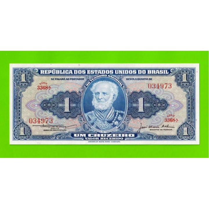 Бразилия - 1 крузейро - 1954 - UNC!!!