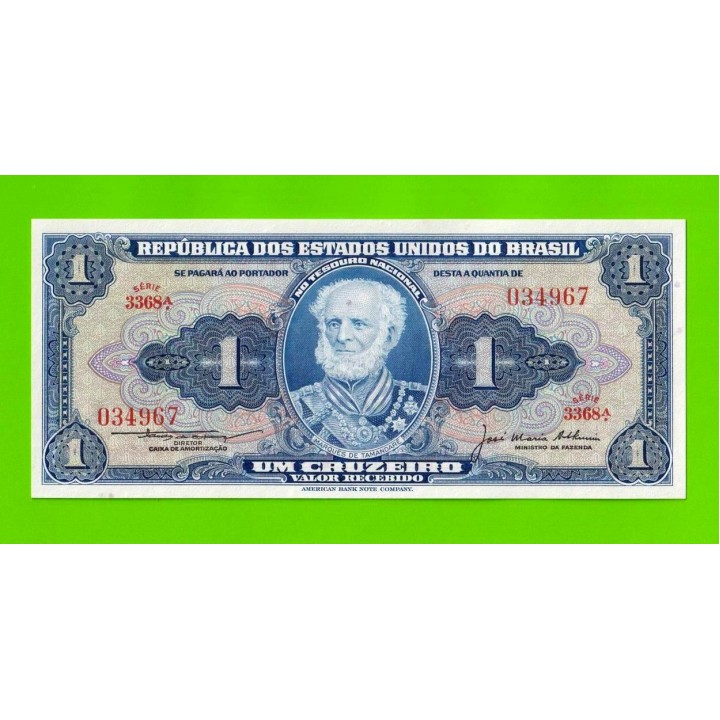 Бразилия - 1 крузейро - 1954 - UNC!!!