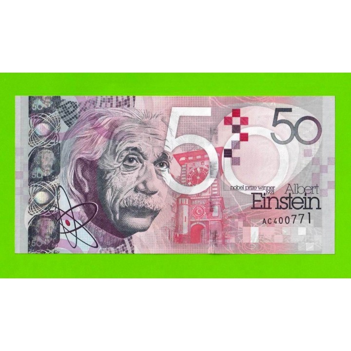 Тестовая - De La Rue - Альберт Эйнштейн - 50 единиц - UNC-!!!