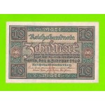 Германия - 10 марок - 1920