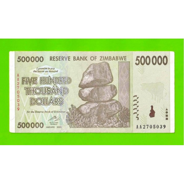 Зимбабве - 500000 долларов - 2008 (AA)