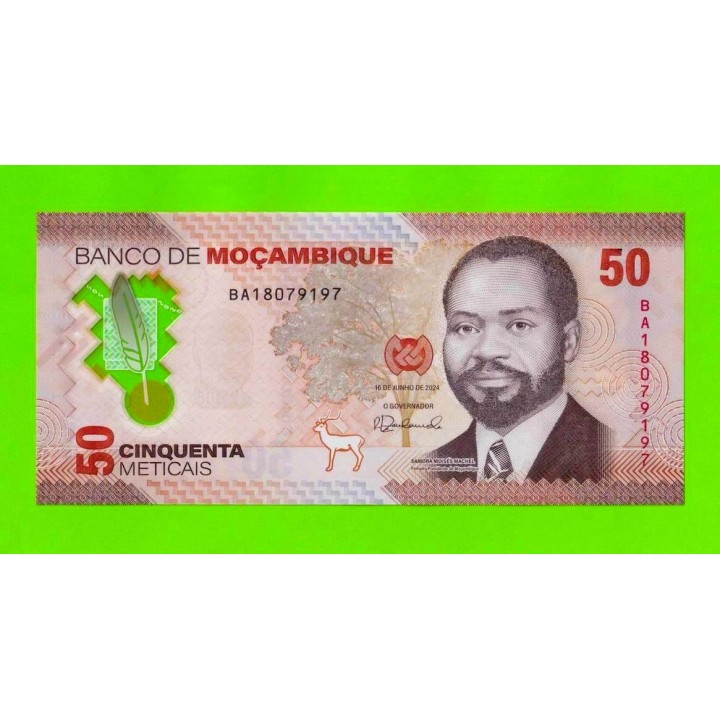 Мозамбик - 50 метикалов - 2024 (BA) - Полимер - UNC!!!