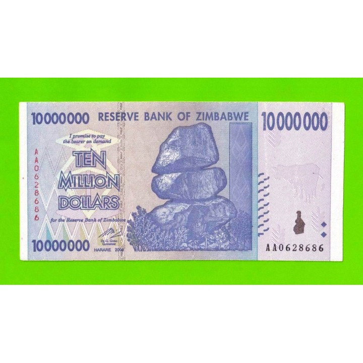Зимбабве - 10000000 / 10 миллионов долларов - 2008 (AA)