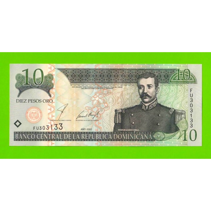 Доминикана - 10 песо - 2002 - UNC!!!