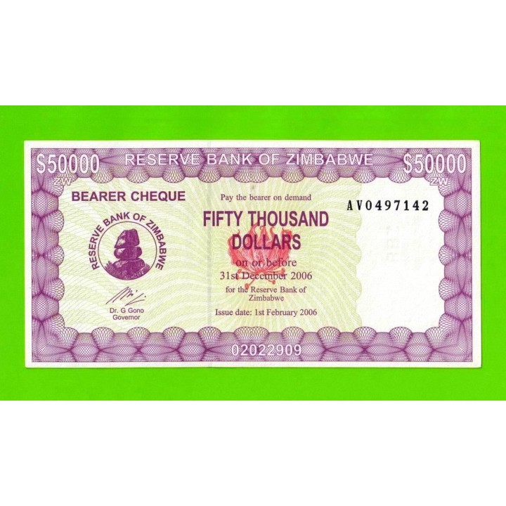 Зимбабве - 50000 долларов - 2006 (AV)