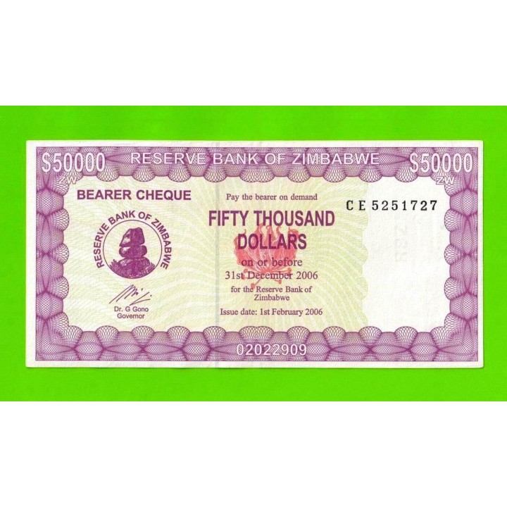 Зимбабве - 50000 долларов - 2006 (CE)
