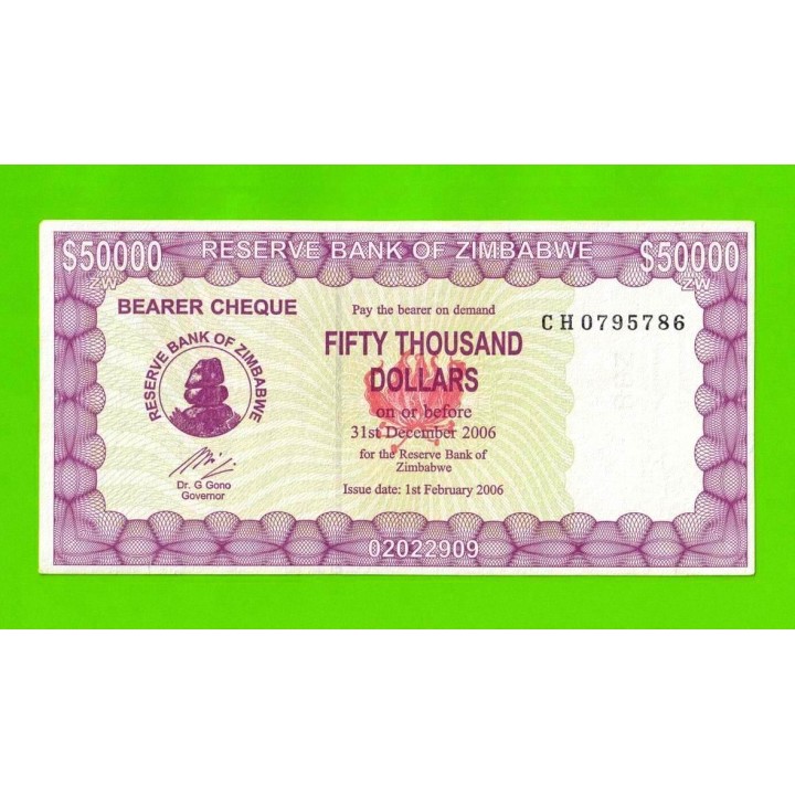 Зимбабве - 50000 долларов - 2006 (CH)