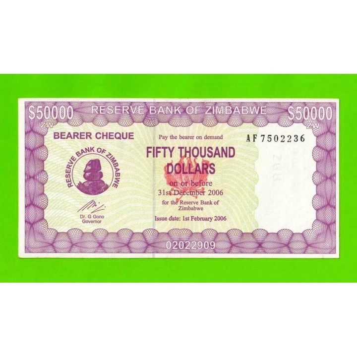 Зимбабве - 50000 долларов - 2006 (AF)