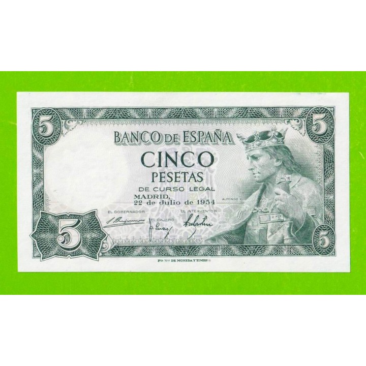 Испания - 5 песет - 1954 - UNC-!!!