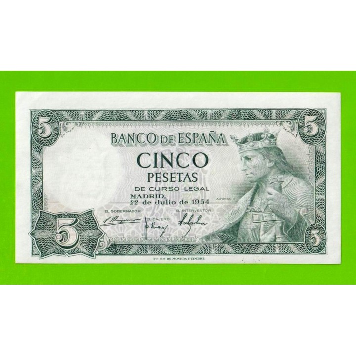 Испания - 5 песет - 1954 - UNC-!!!