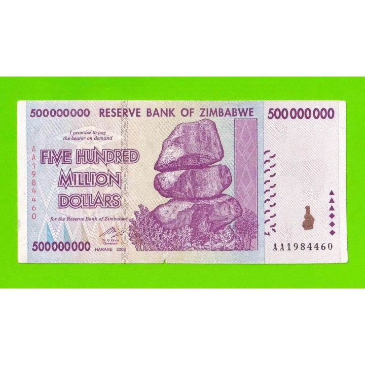 Зимбабве - 500000000 / 500 миллионов долларов - 2008 (AA)