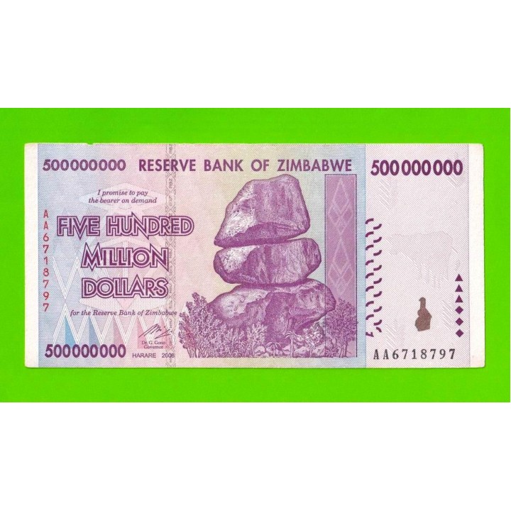 Зимбабве - 500000000 / 500 миллионов долларов - 2008 (AA)