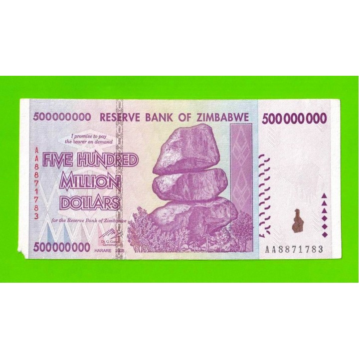 Зимбабве - 500000000 / 500 миллионов долларов - 2008 (AA)