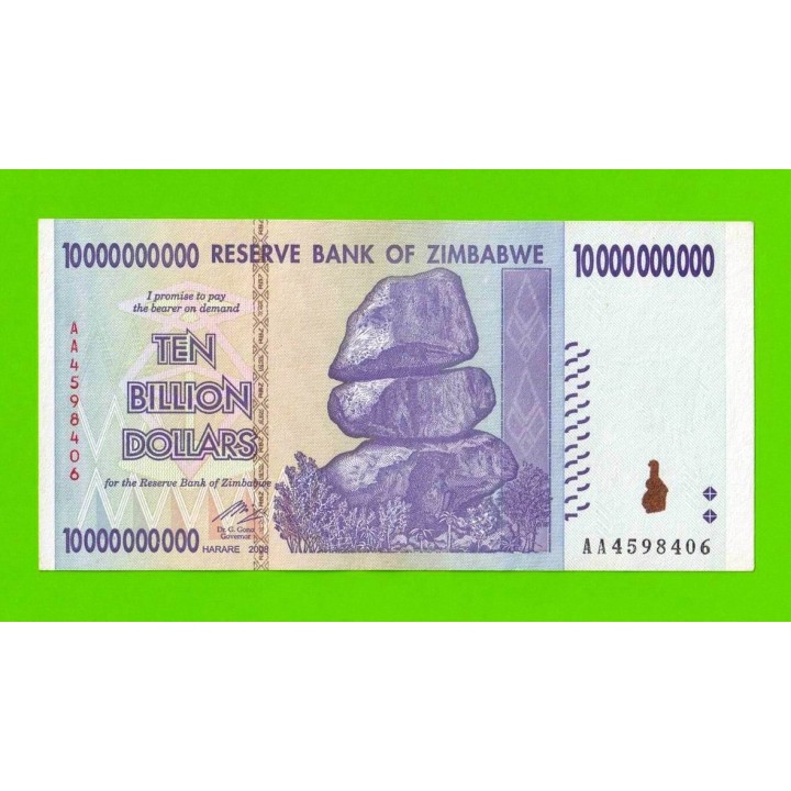 Зимбабве - 10000000000 / 10 миллиардов долларов - 2008 (AA)
