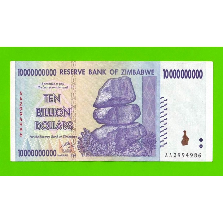 Зимбабве - 10000000000 / 10 миллиардов долларов - 2008 (AA)